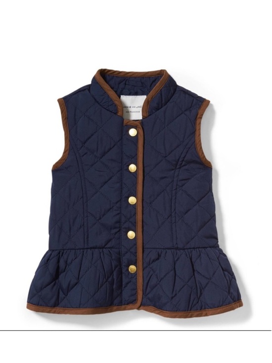 Janie and Jack Other - Janie & Jack Blue Girls Quilted Peplum Vest 5-6